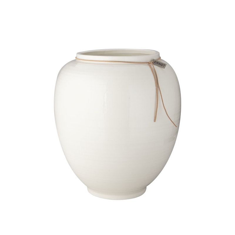 Vase White Glazed, 28 cm