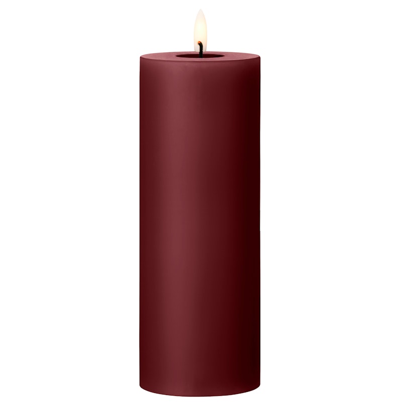 Led Pillar Candle 20 cm, Deep Wine