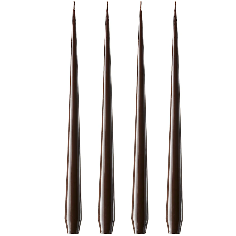 Taper Candle Lacquered 32 cm 4-pack, Espresso