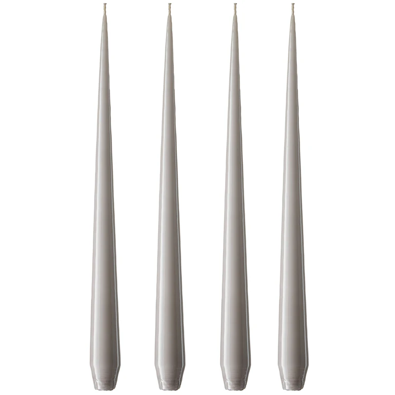 Taper Candle Lacquered 32 cm 4-pack, Oyster Pearl