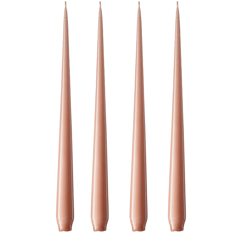 Taper Candle Lacquered 32 cm 4-pack, Rosy Caramel