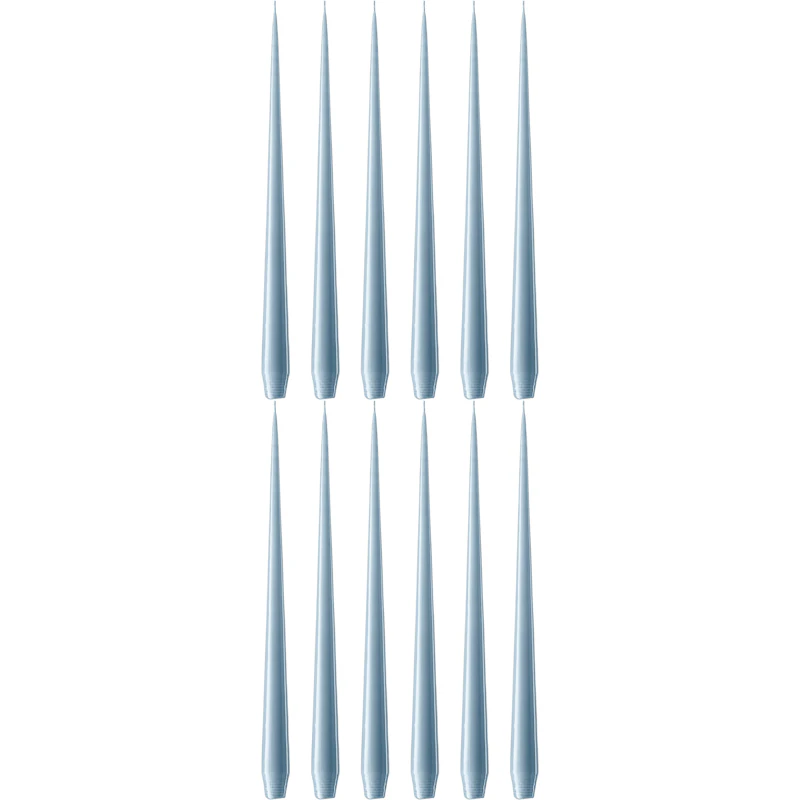 Taper Candles Lacquered 32 cm 12-pack, Dusty Blue