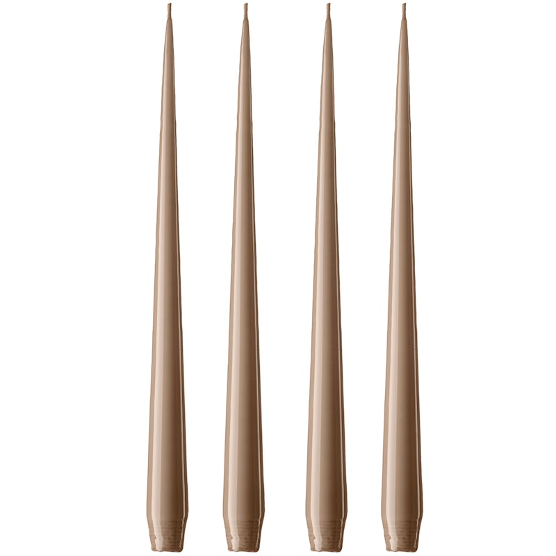Taper Candle Lacquered 32 cm 4-pack, Soft Clay