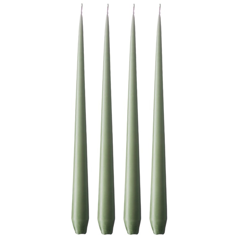 Taper Candles Matte 32 cm 4-pack, Green Soil