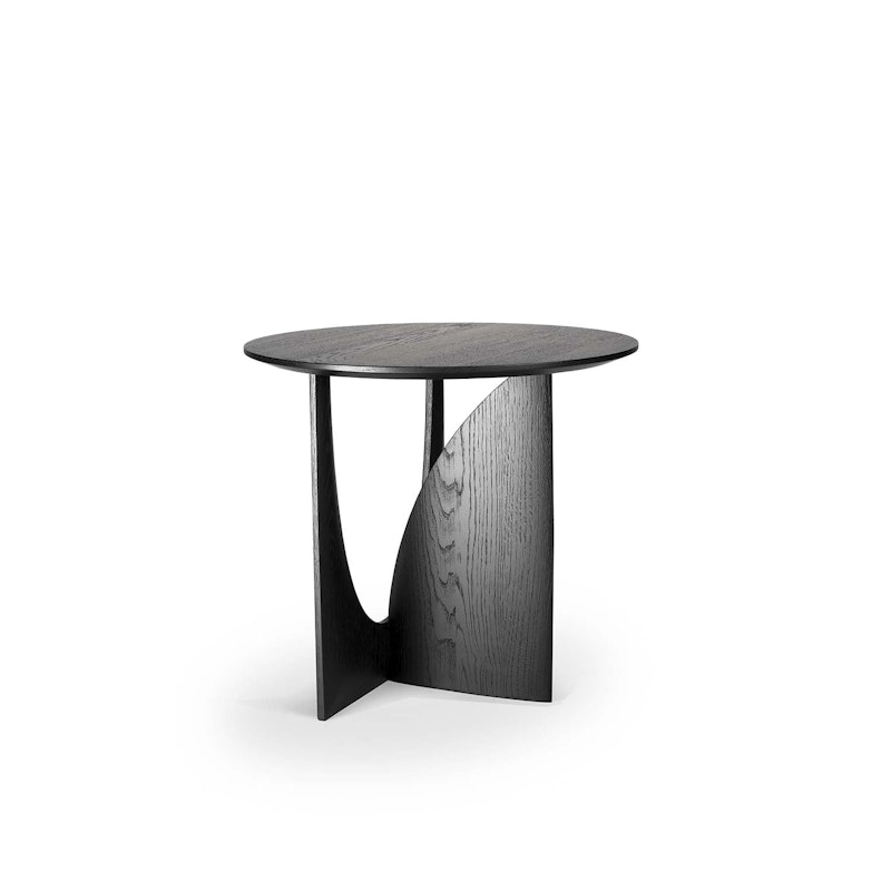 Geometric side table, oak/Black