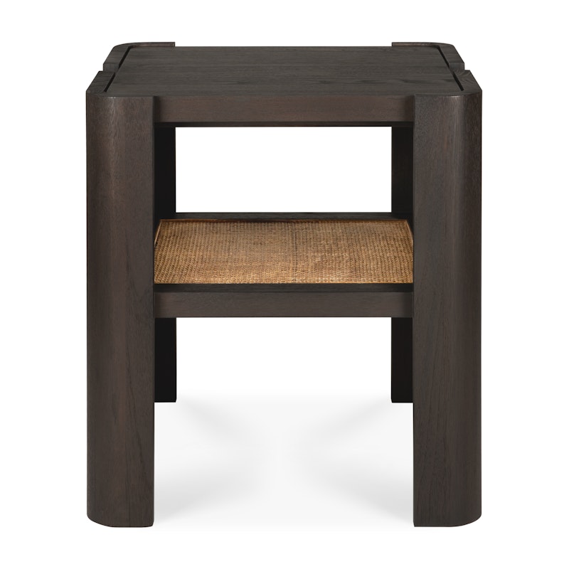 Panel Side Table, Teak / Rattan