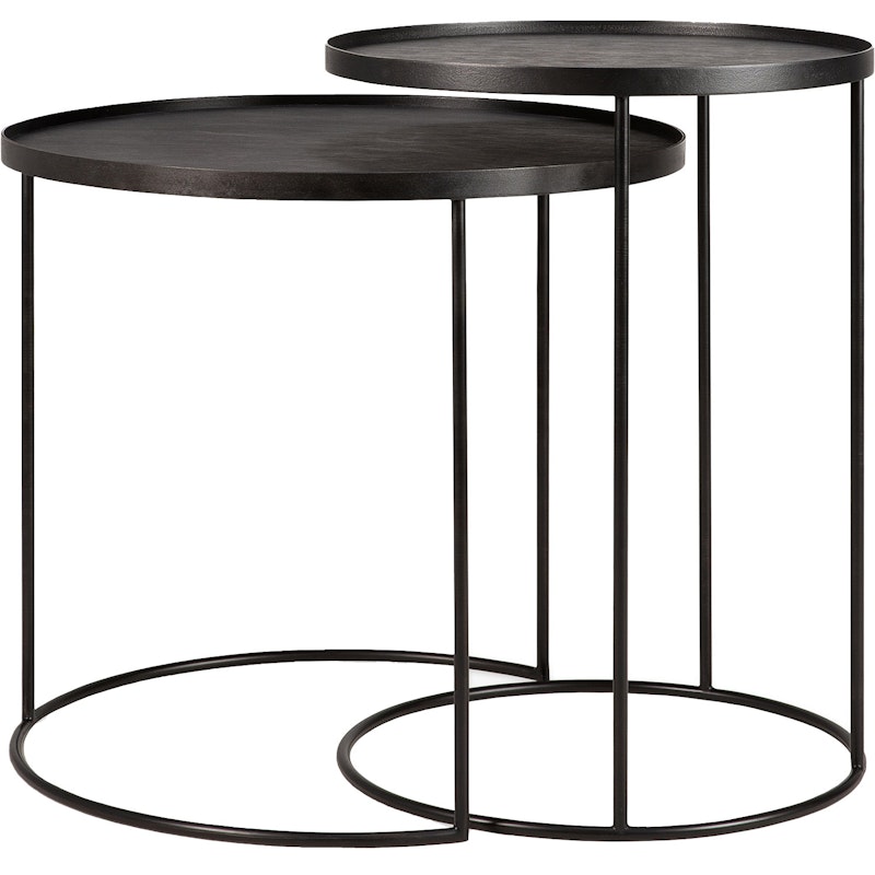 Round Tabletttische Rund Set S/L, Schwarz