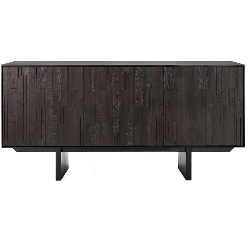 Teak Mosaik Sideboard, Drei Türen