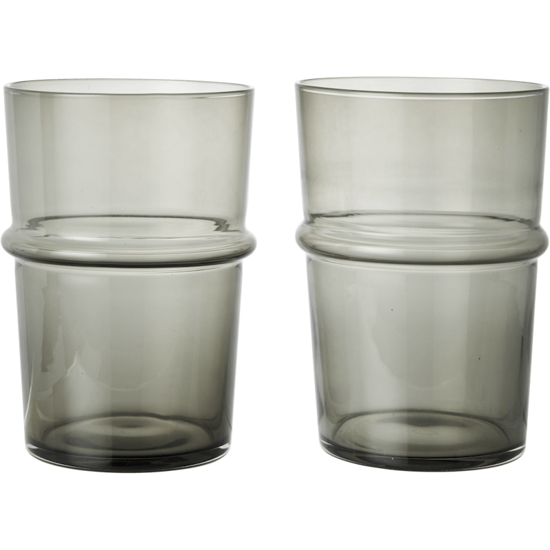 Boya Glass Tall 2-pack, Smoked Grey