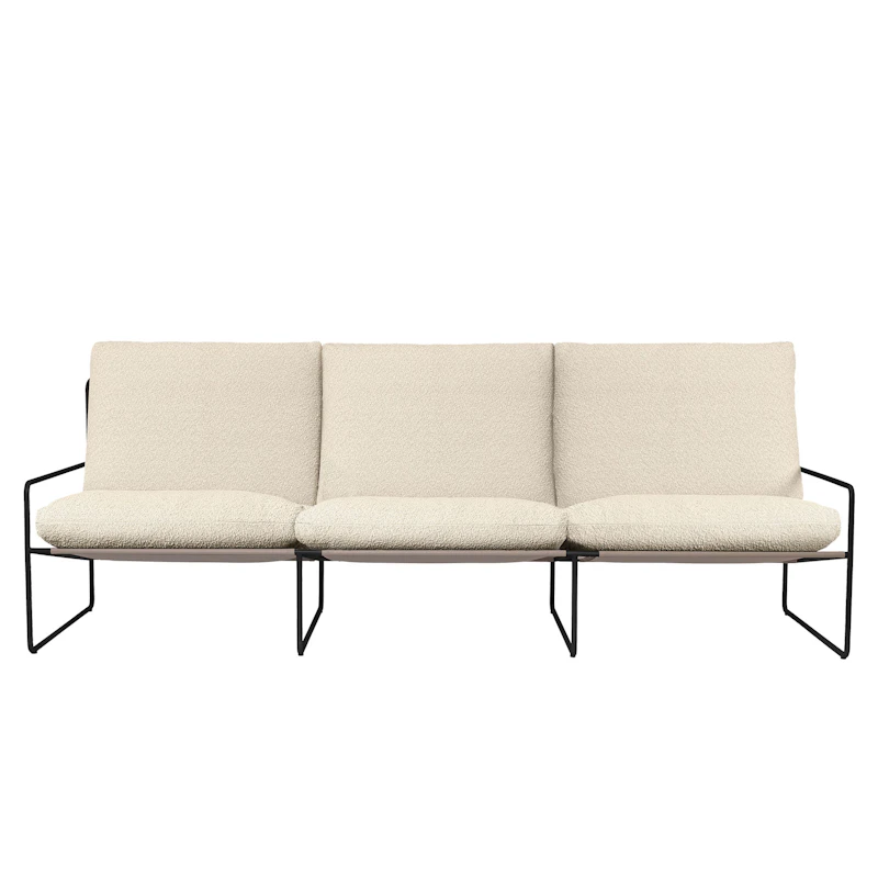 Desert 3-Seater Sofa, Black / Off-White Bouclé