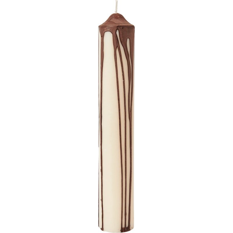 Dryp Pillar Candle 30 cm, Dark Chocolate