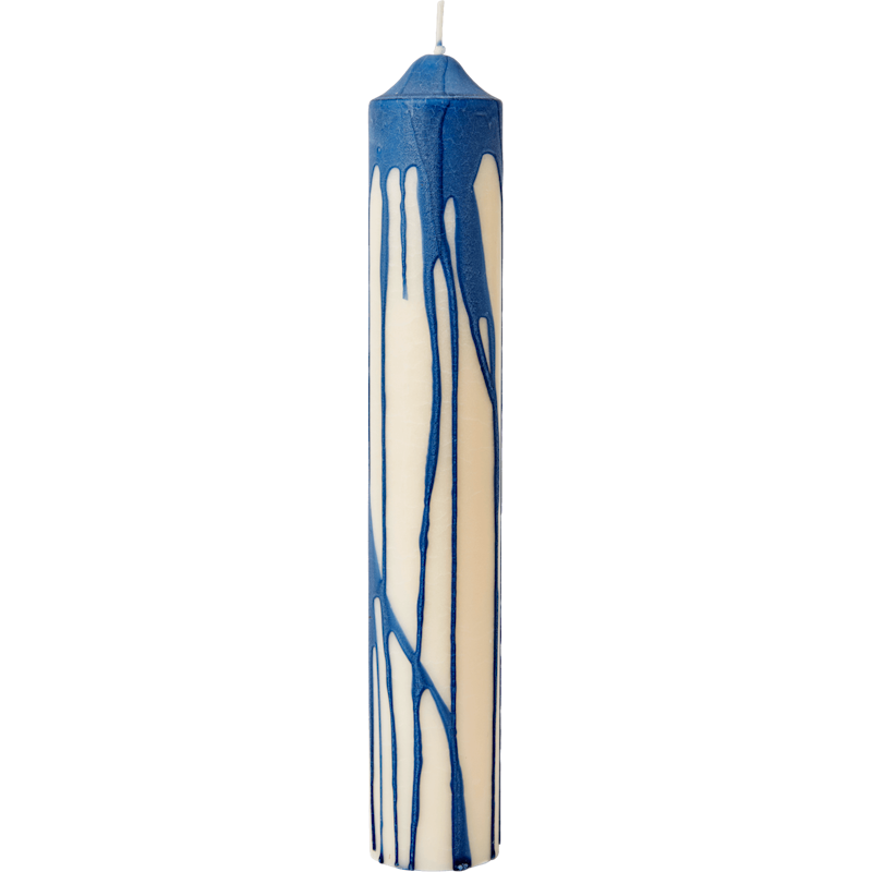 Dryp Pillar Candle 30 cm, Deep Blue