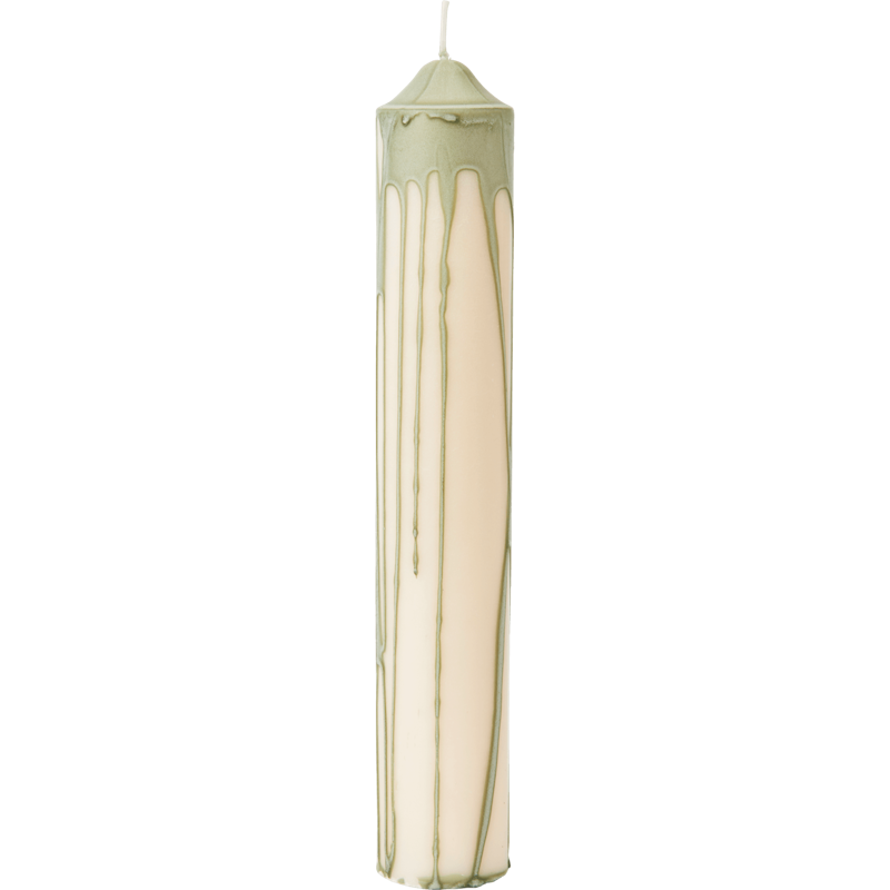 Dryp Pillar Candle 30 cm, Tea Green