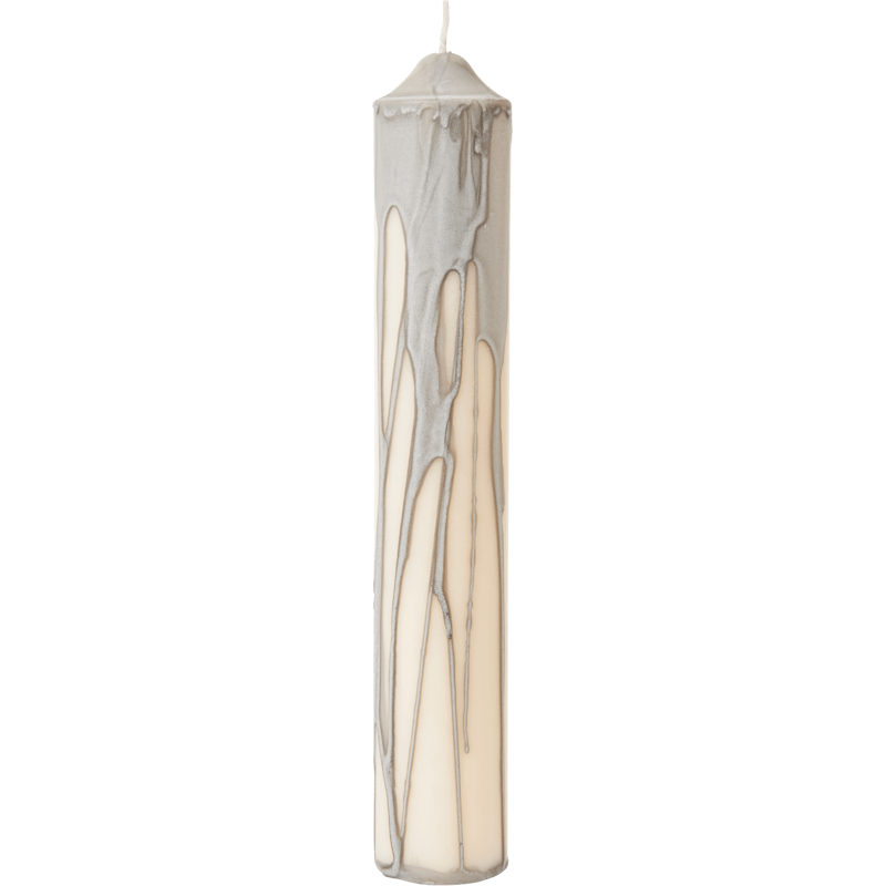 Dryp Pillar Candle 30 cm, Warm Grey
