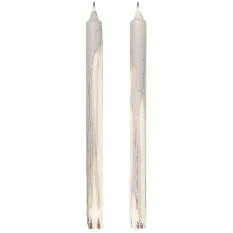 Dryp Candles 30 cm 2-pack, Warm Grey
