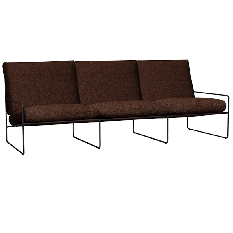 Desert 3-Seater Sofa, Black / Chestnut