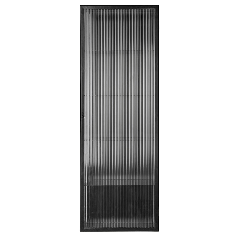 Haze Wall Cabinet Rippled Glass 35x100 cm, Black