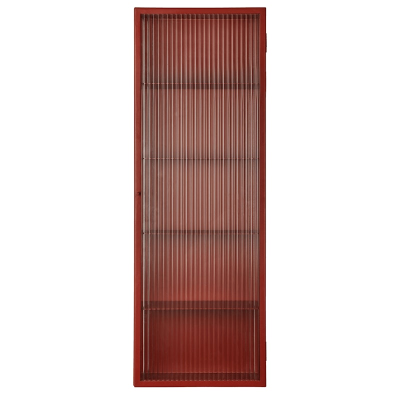 Haze Wall Cabinet Rippled Glass 35x100 cm, Oxide Red