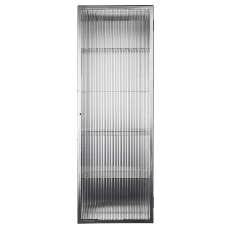 Haze Wall Cabinet Rippled Glass 35x100 cm, Stainless Steel