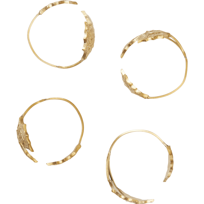 Holly Leaf Napkin Ring 4-pack, Brass