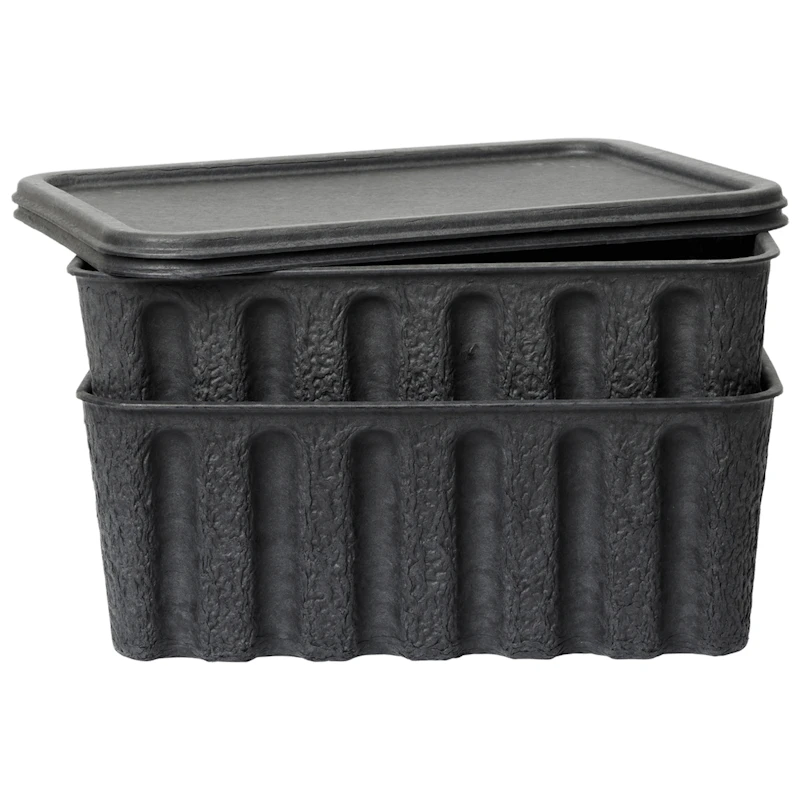 Paper Pulp Boxes 2-pack Large, Charcoal