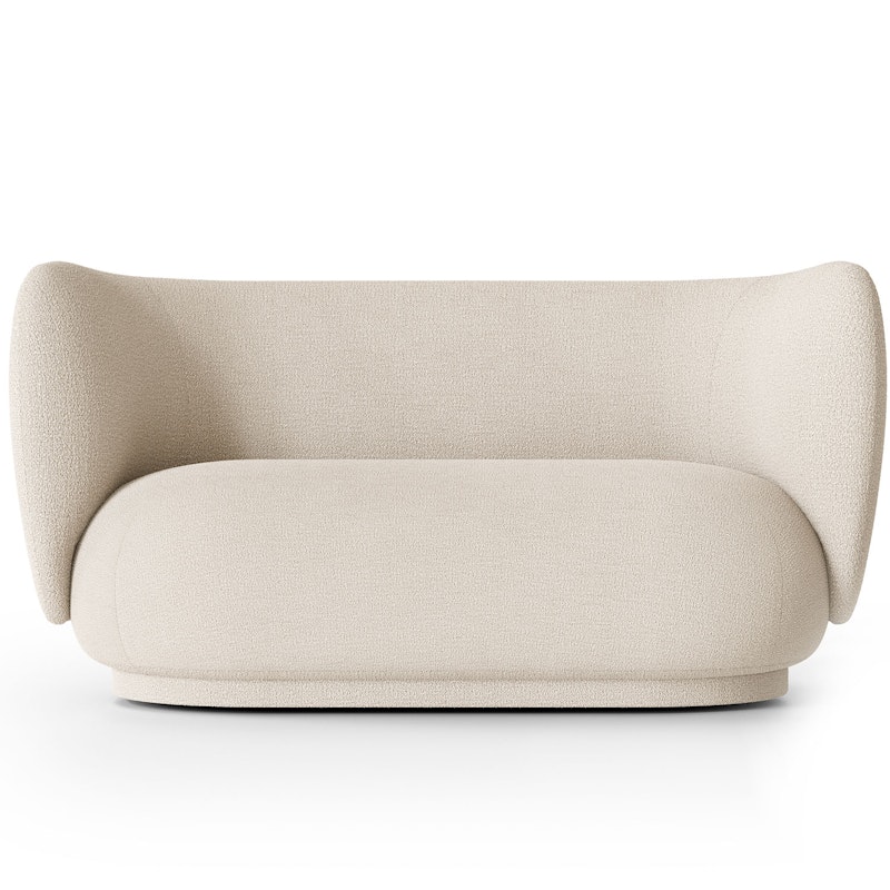 Rico Buclé 2-Sitzer-Sofa, Altweiß