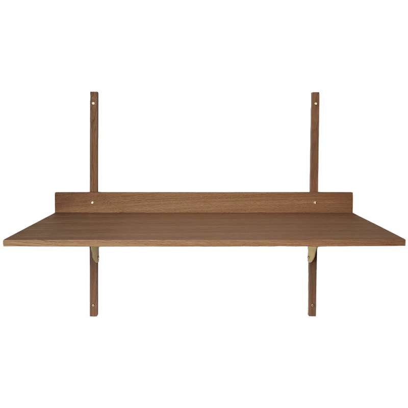 Sector Desk 87x45 cm, Smoked Oak/Brass