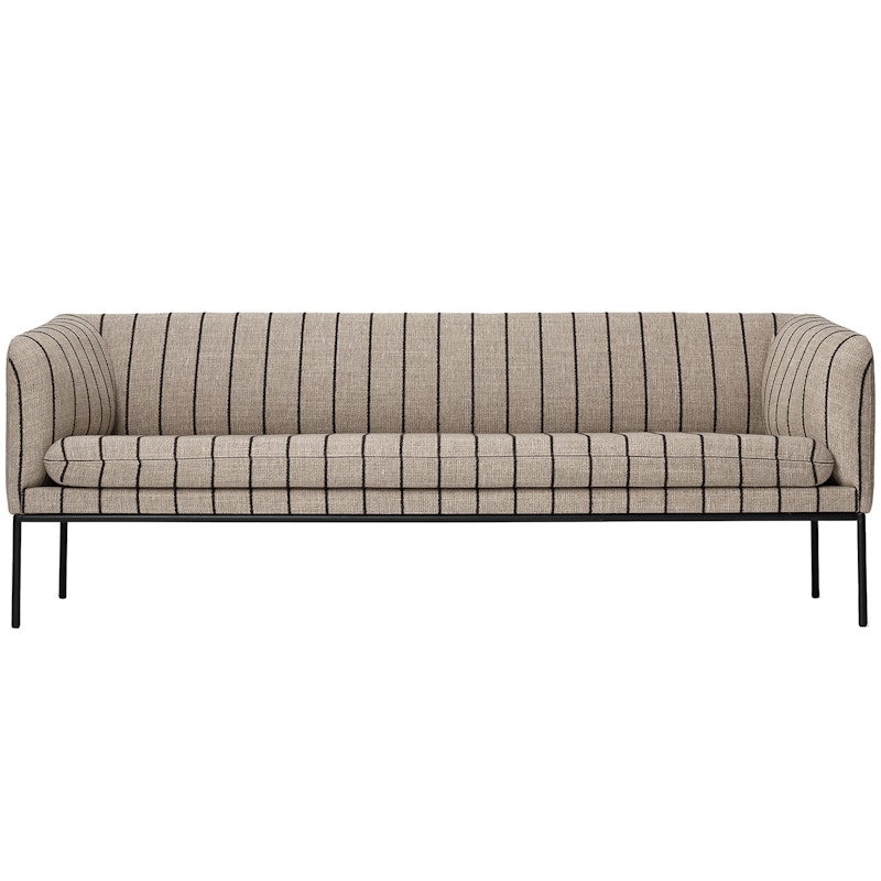 Turn Boucle 3-Sitzer-Sofa, Schwarz / Sand