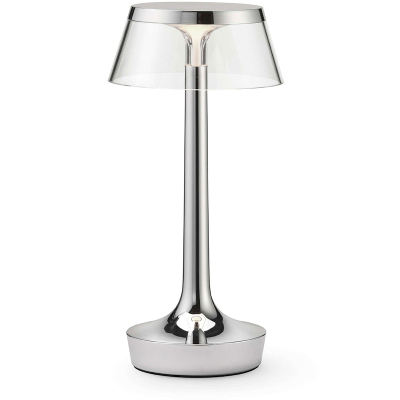 Bon Jour Unplugged Table Lamp Portable, Chrome