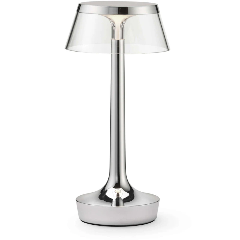 Bon Jour Unplugged Table Lamp Portable, Chrome