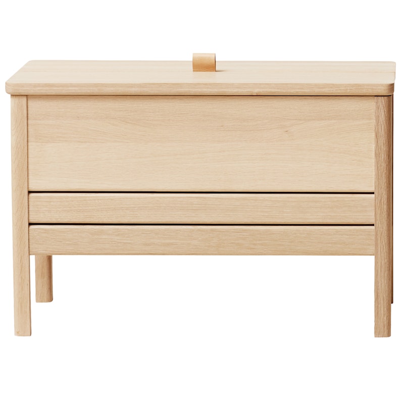 A Line Storage Bench 68 cm, White Oiled Oak