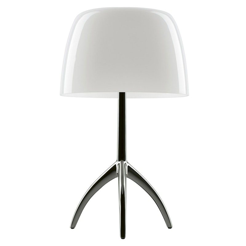 Lumiere Table Lamp, Black Chrome/White