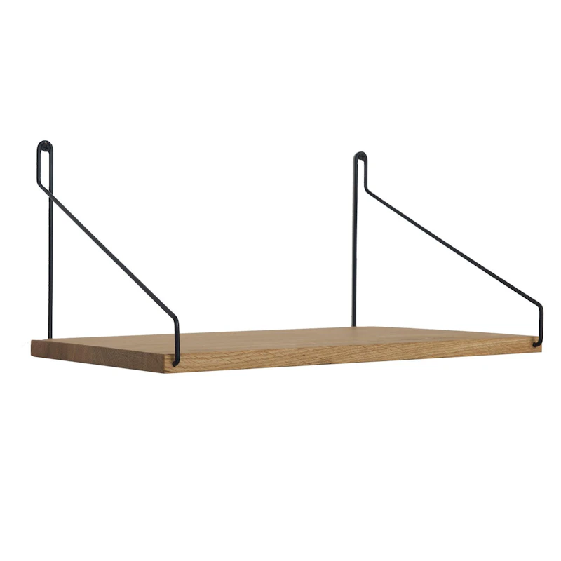 Single Shelf 27x60 cm, Black / Oak