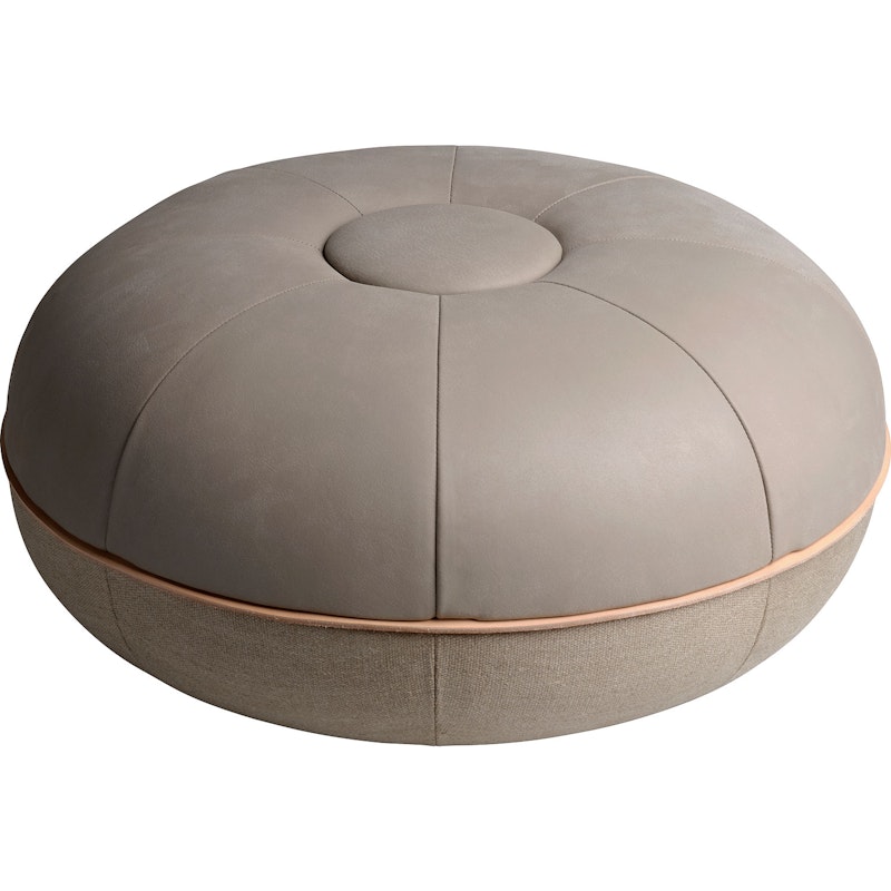 Pouf Pouf Small, Oberteil Leder / Hellgrau