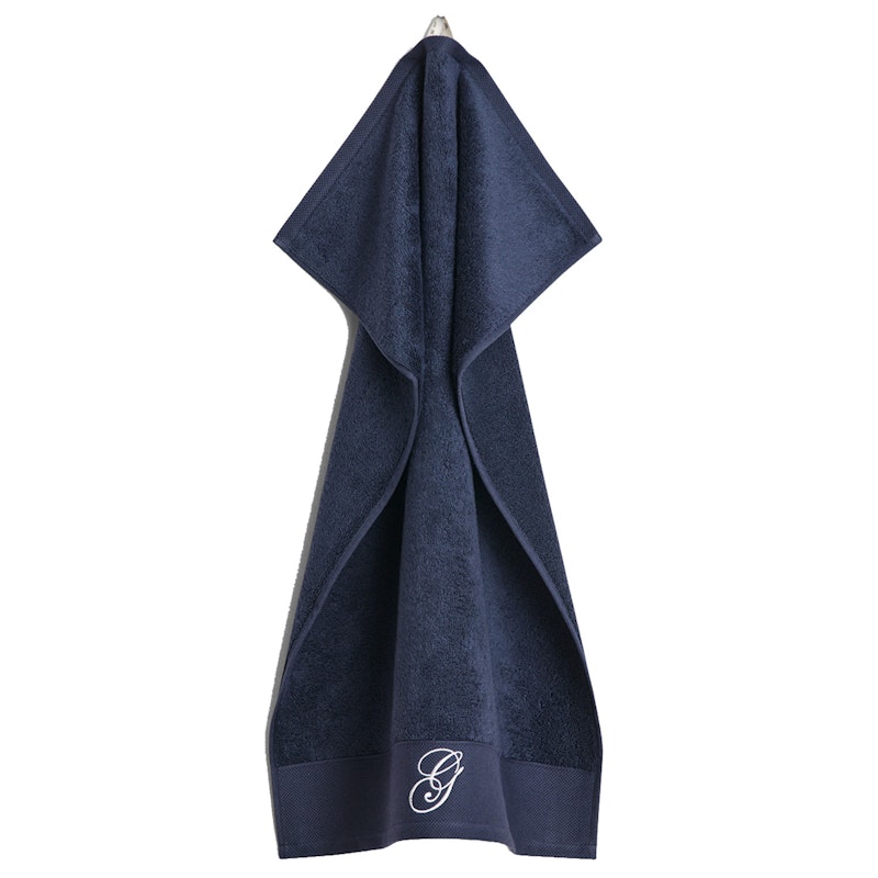 Embroidery Towel 50x70 cm White, Marine