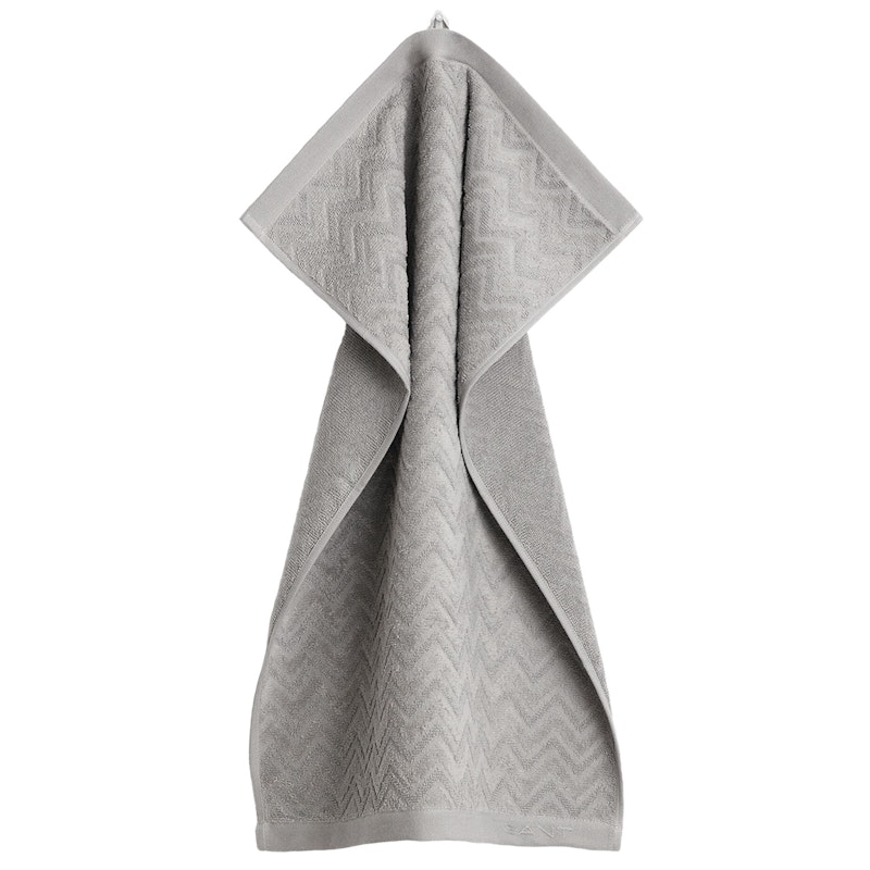 Jacquard Herringbone Towel 30x50 cm, Concrete Grey