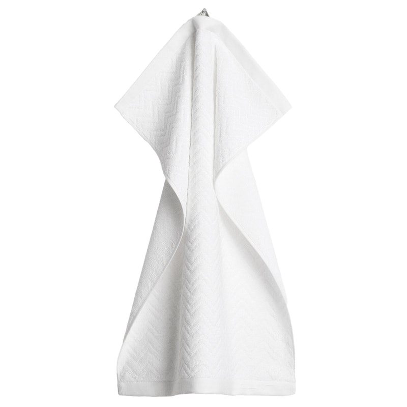 Jacquard Herringbone Towel 30X50, Faded Brick Towel 30x50 cm, White