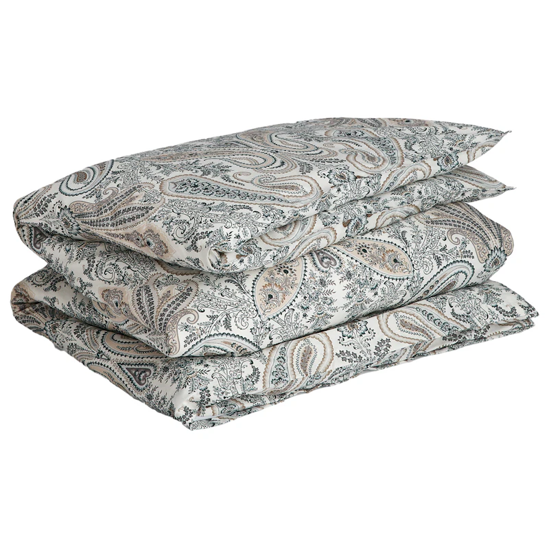 Key West Paisley Duvet Cover 220x220 cm, Tartan Green