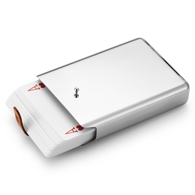 Sky Card Game With Container, Stainless Steel / Leather