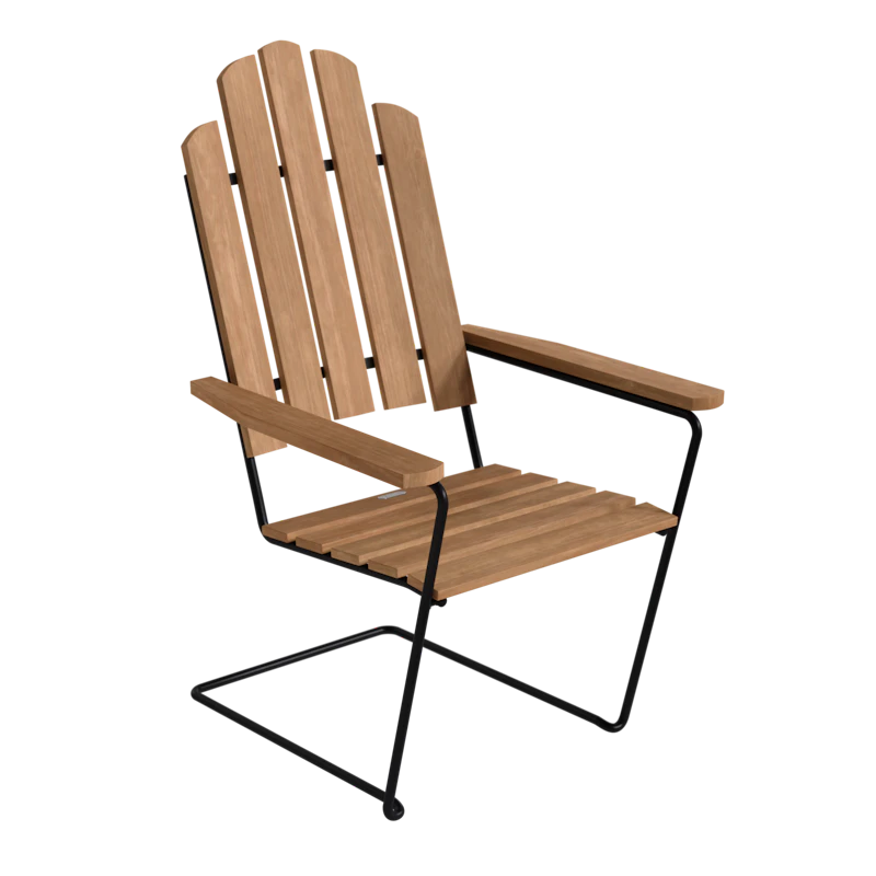 Lounger A3, Untreated Teak / Black