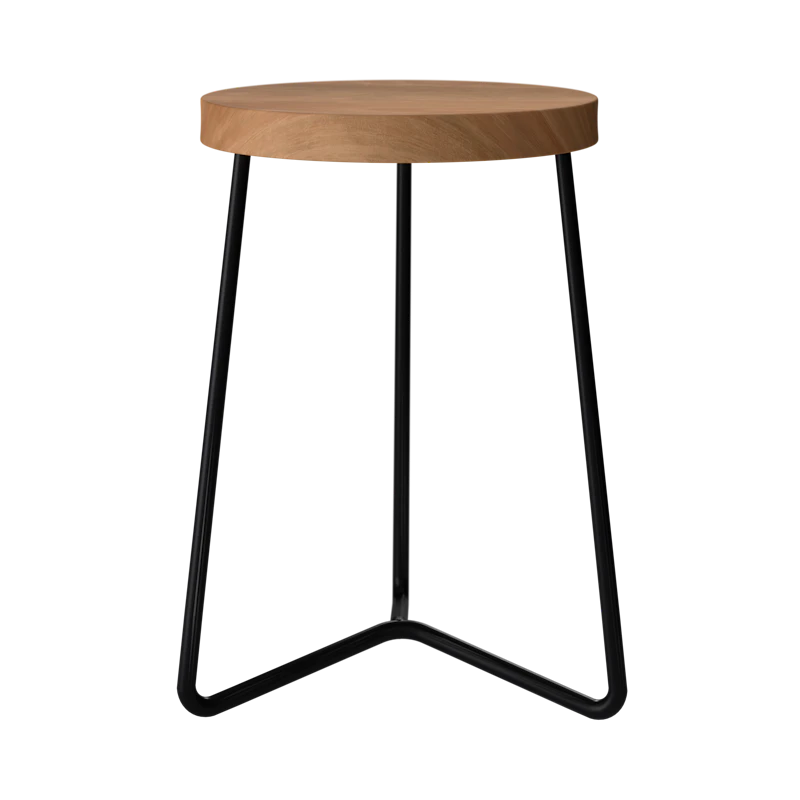 Stool V1, Teak / Black