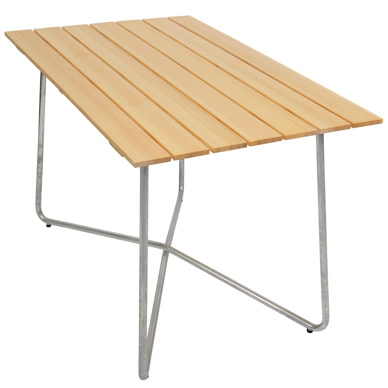 B25A Tisch 70x120 cm, Geöltes Kiefernholz / Heiß Verzinkter Stahl