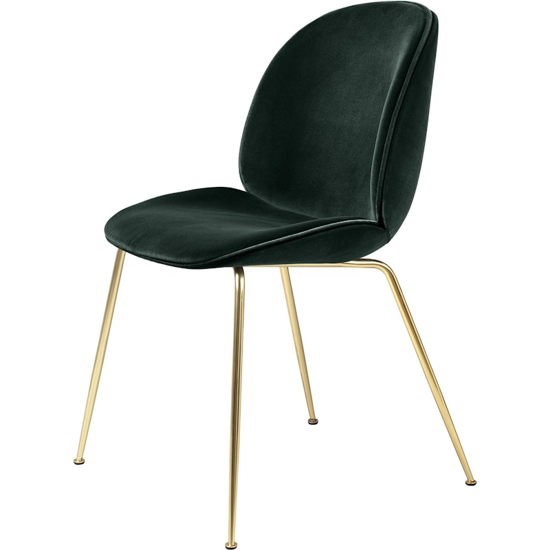 Beetle Stuhl Brass / Velvet, Dark Green