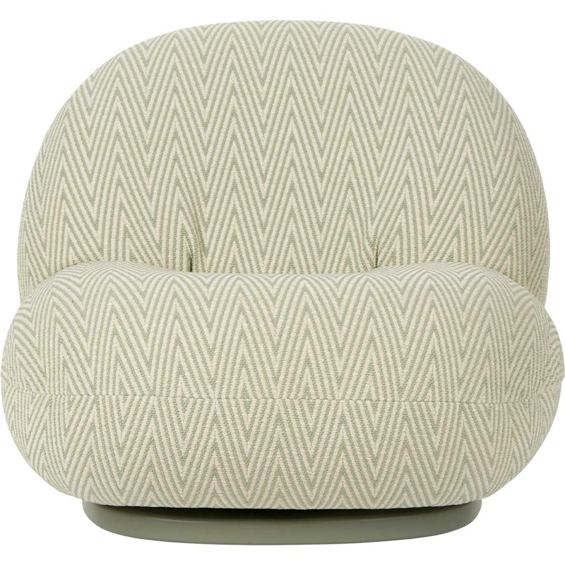 Pacha Outdoor Loungesessel, Dedar Chevron Outdoor Fr 008, Moosgrüner Fuß