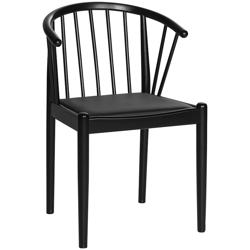 Lindeberg Chair, Black Lacquered Beech / Leather Seat