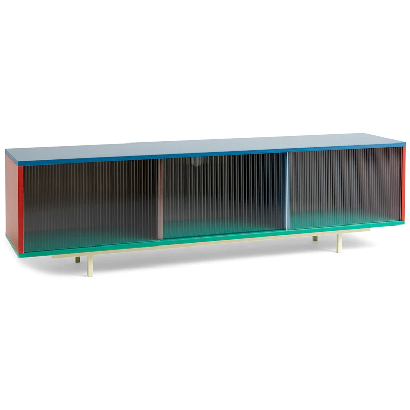 Colour Cabinet Sideboard Glass Door, 180 cm / Multi