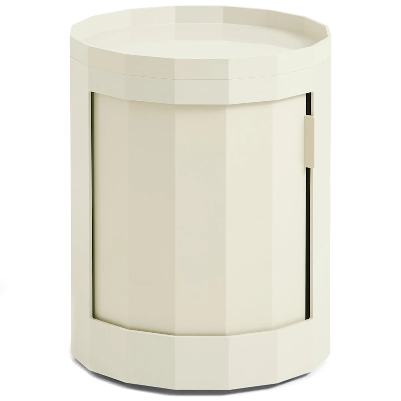 Facet Cabinet Low With Feet / Casters, Eggshell