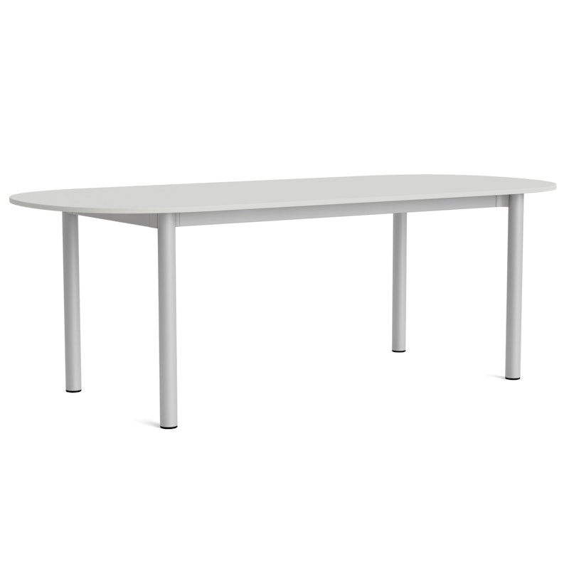 Annex Table Oblong 95x220 cm, Aluminium / Linoleum Sky Grey