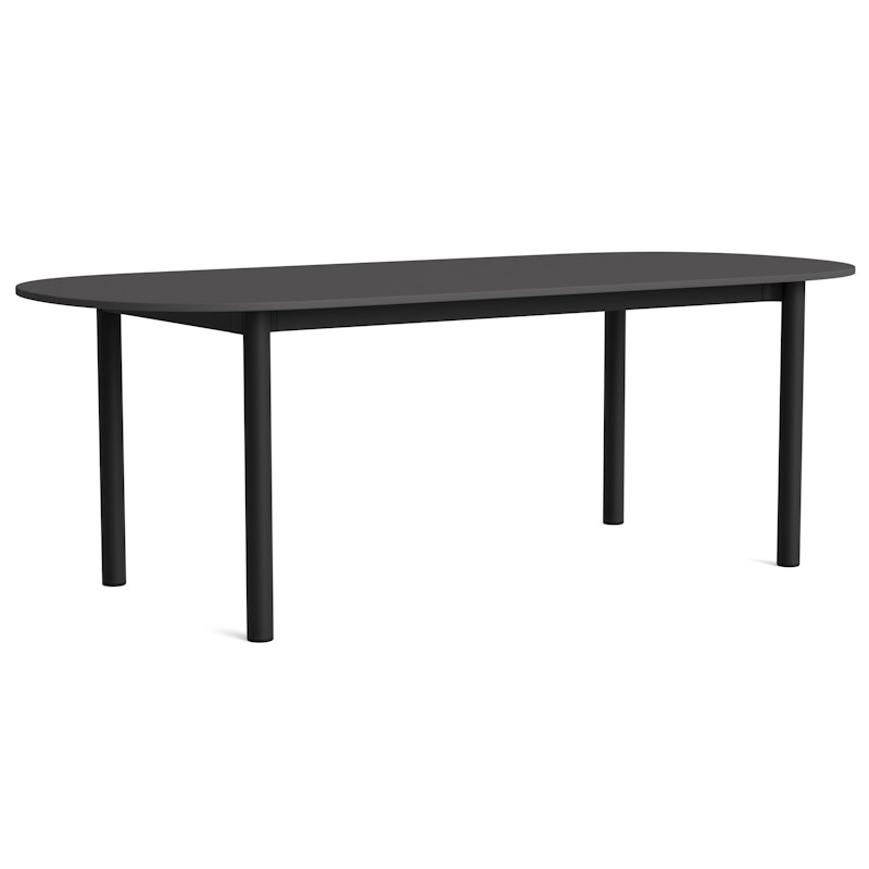 Annex Table Oblong 95x220 cm, Aluminium Dark Grey / Linoleum Charcoal