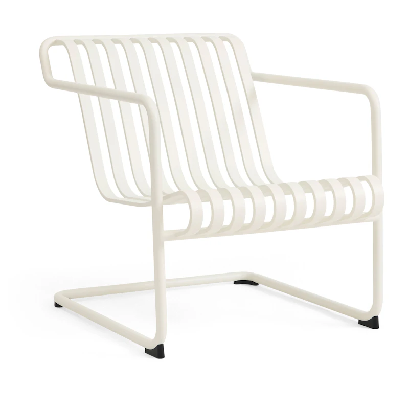Palissade Cantilever Lounge Chair Low, Cream white powder coated steel